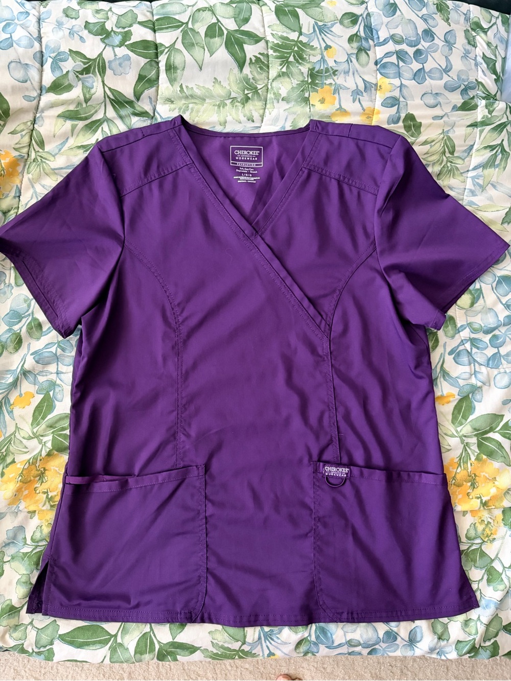 Cherokee Purple Crossover V-Neck Scrub Top
